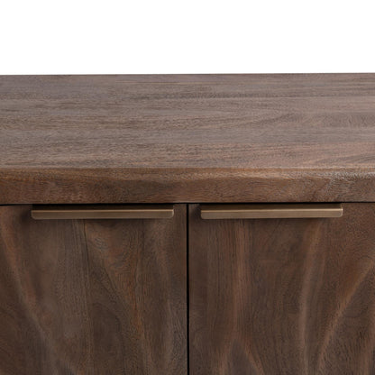 Tundra Brown Mango Wood Buffets & Cabinet Braxton Four-Door Cabinet Collection