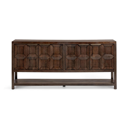 Tundra Brown Mango Wood Buffets & Cabinet Costa Four-Door Cabinet Collection