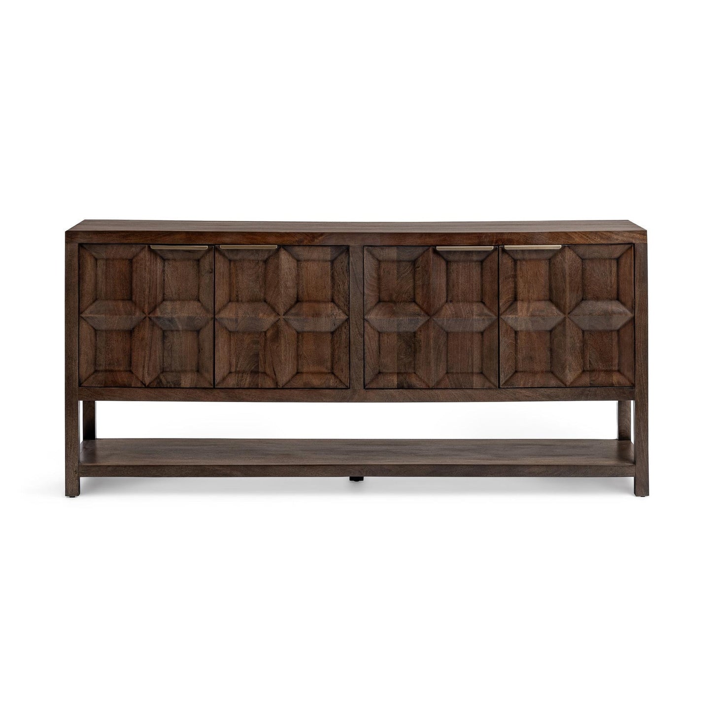 Tundra Brown Mango Wood Buffets & Cabinet Costa Four-Door Cabinet Collection