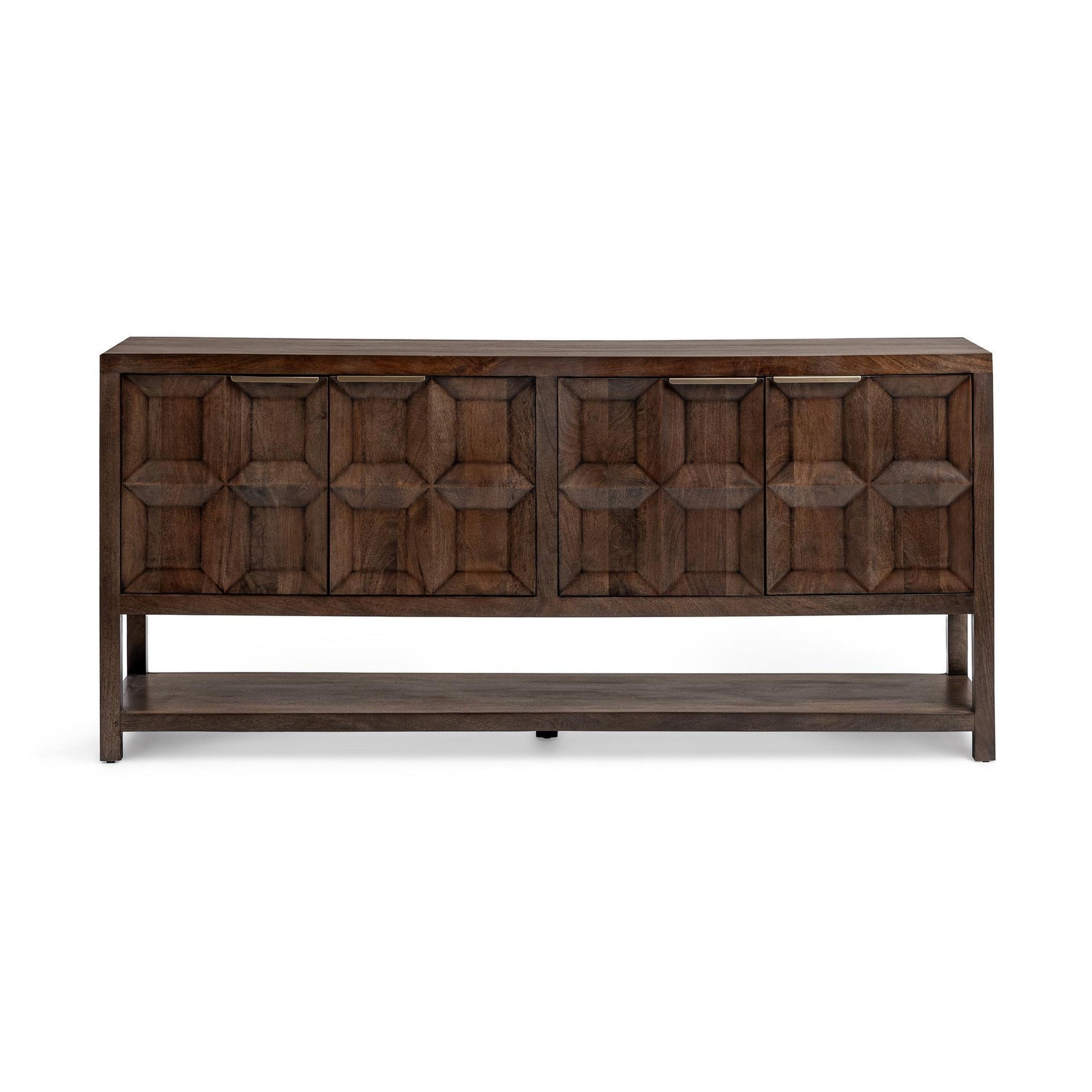 Tundra Brown Mango Wood Buffets & Cabinet Costa Four-Door Cabinet Collection