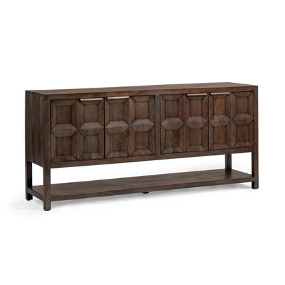 Tundra Brown Mango Wood Buffets & Cabinet Costa Four-Door Cabinet Collection