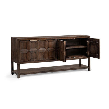 Tundra Brown Mango Wood Buffets & Cabinet Costa Four-Door Cabinet Collection