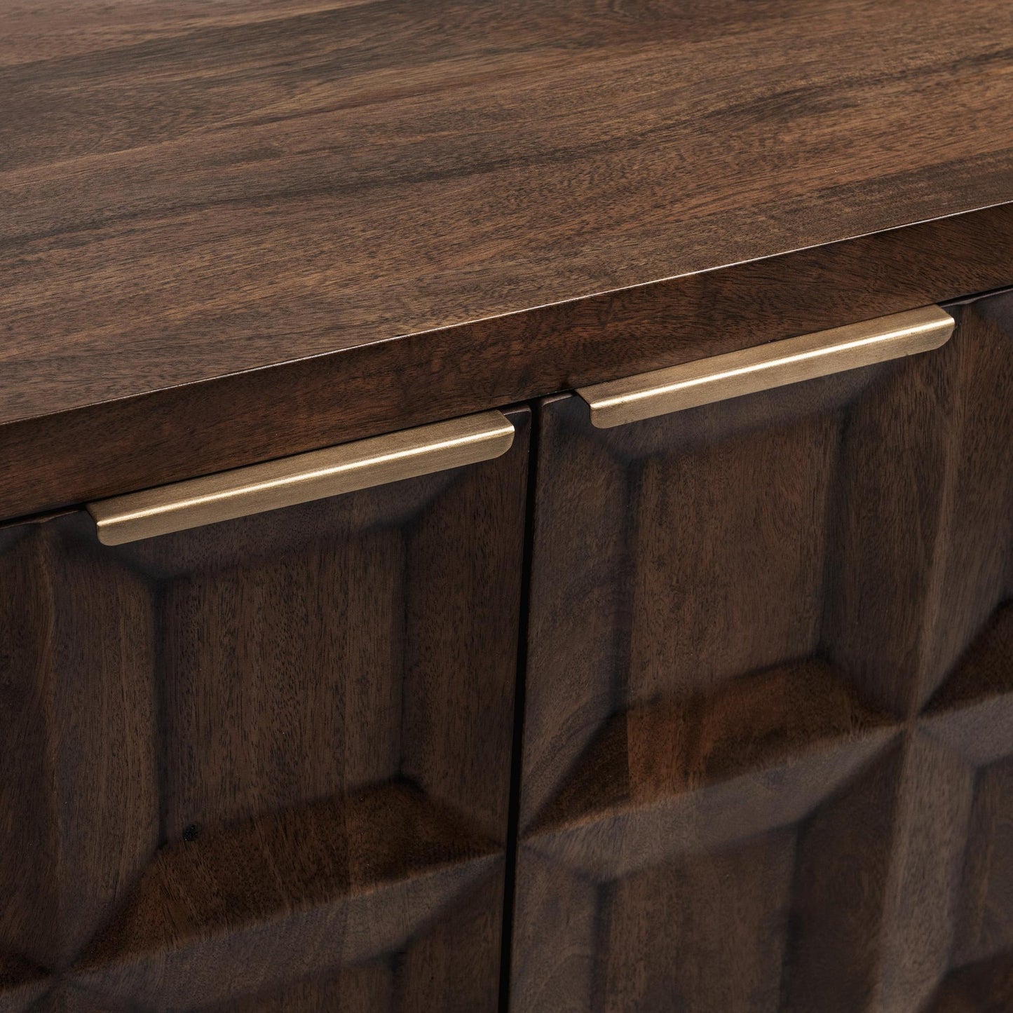 Tundra Brown Mango Wood Buffets & Cabinet Costa Four-Door Cabinet Collection