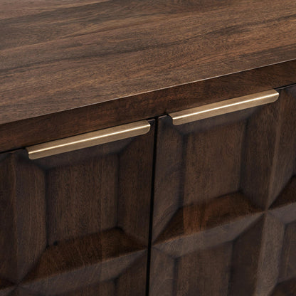 Tundra Brown Mango Wood Buffets & Cabinet Costa Four-Door Cabinet Collection