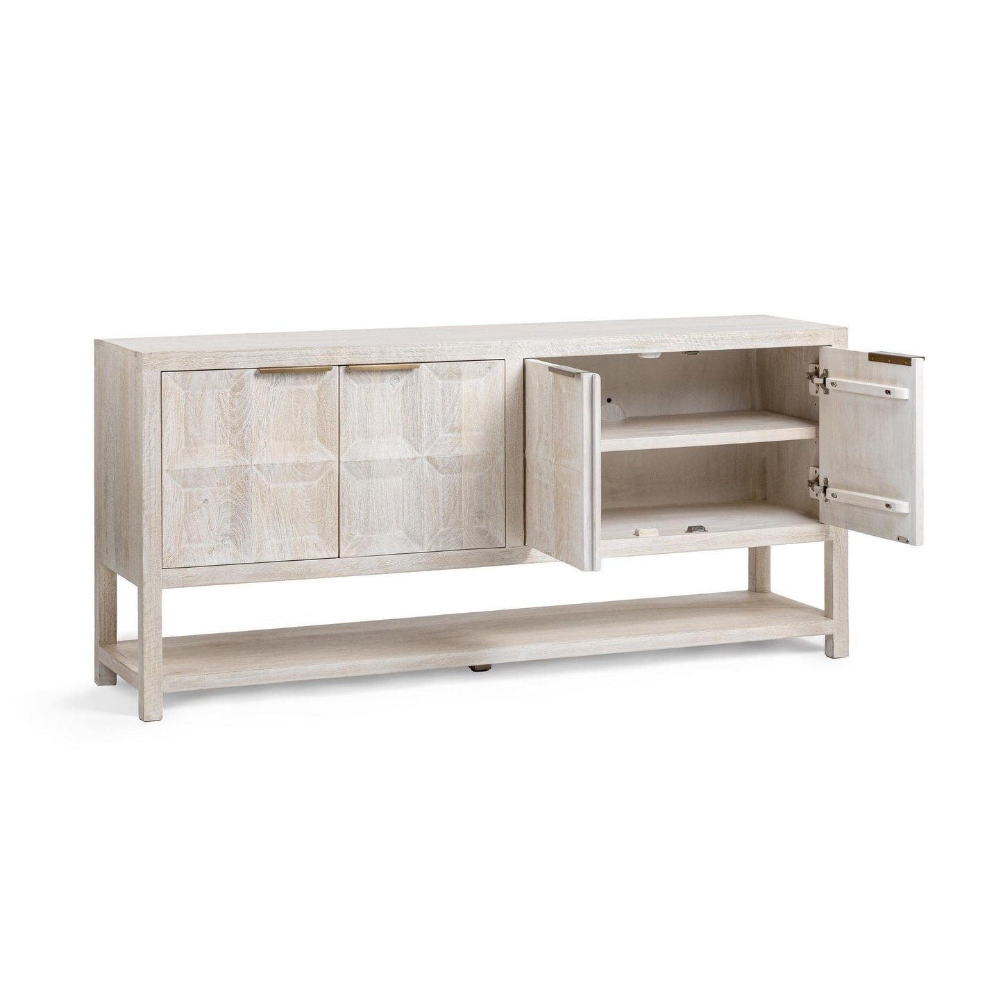 Cream Mango Wood Buffets & Cabinet Costa Four-Door Cabinet Collection