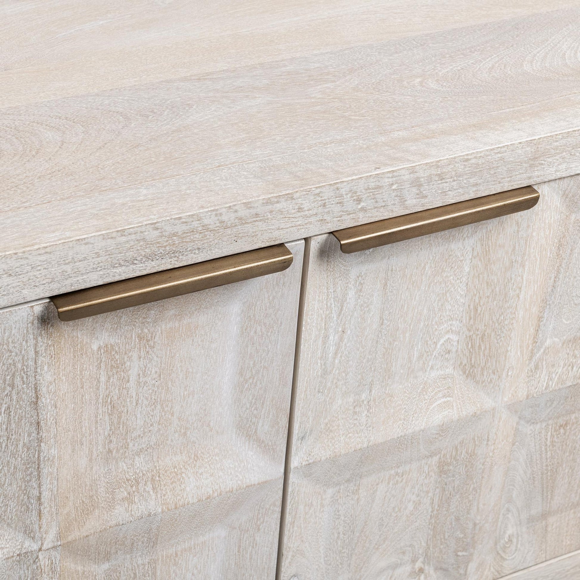 Cream Mango Wood Buffets & Cabinet Costa Four-Door Cabinet Collection