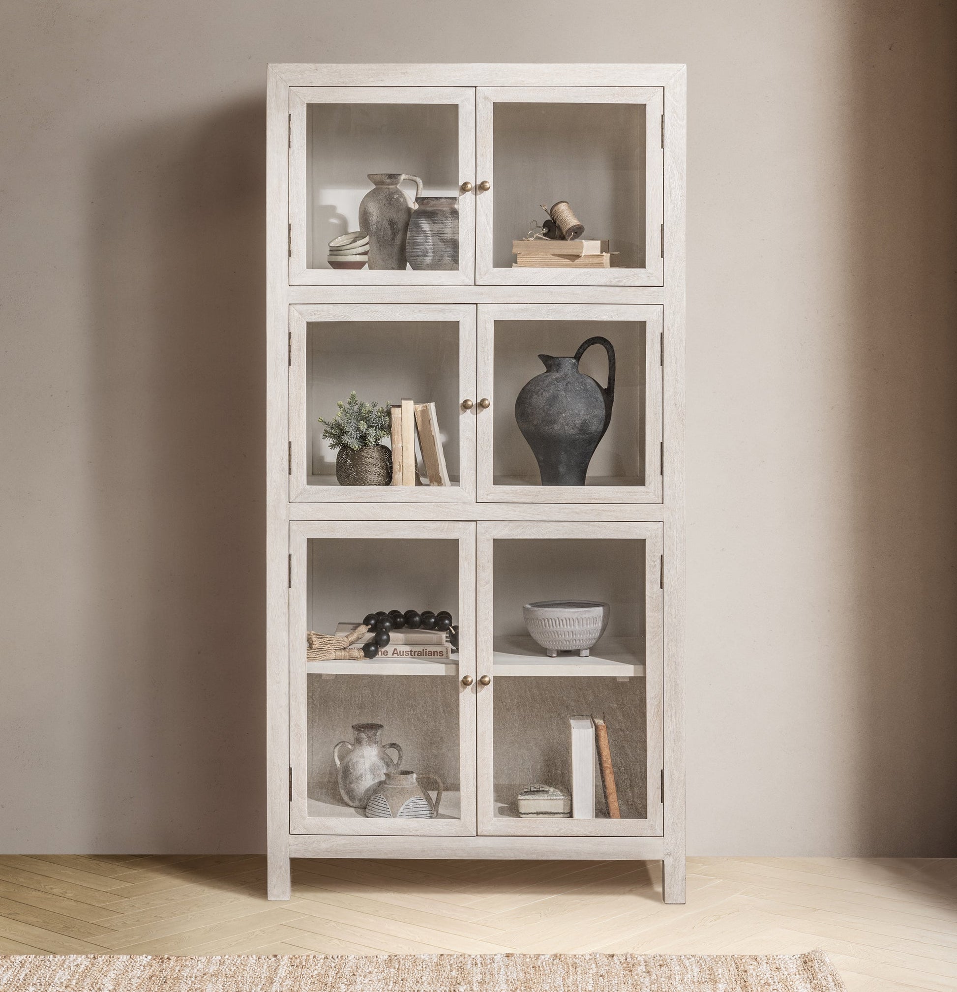 Creamwood Mango Wood Display Cabinet Hera Display Cabinet Collection