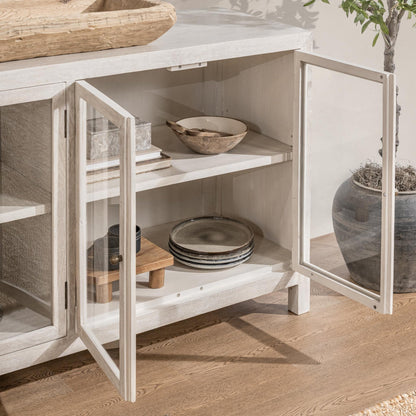 Creamwood Mango Wood Buffets & Cabinet Hera Four-Door Buffet Collection