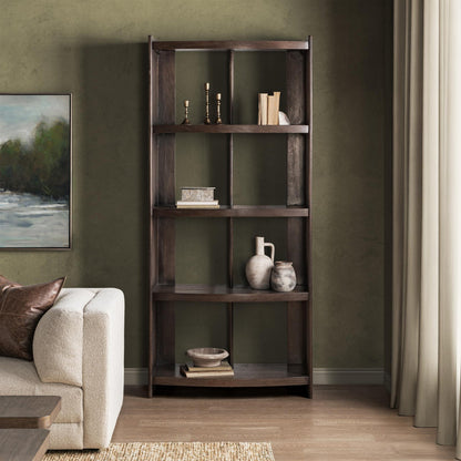 Cocoa Brown Mango Wood Bookcase Kyra Bookshelf Collection