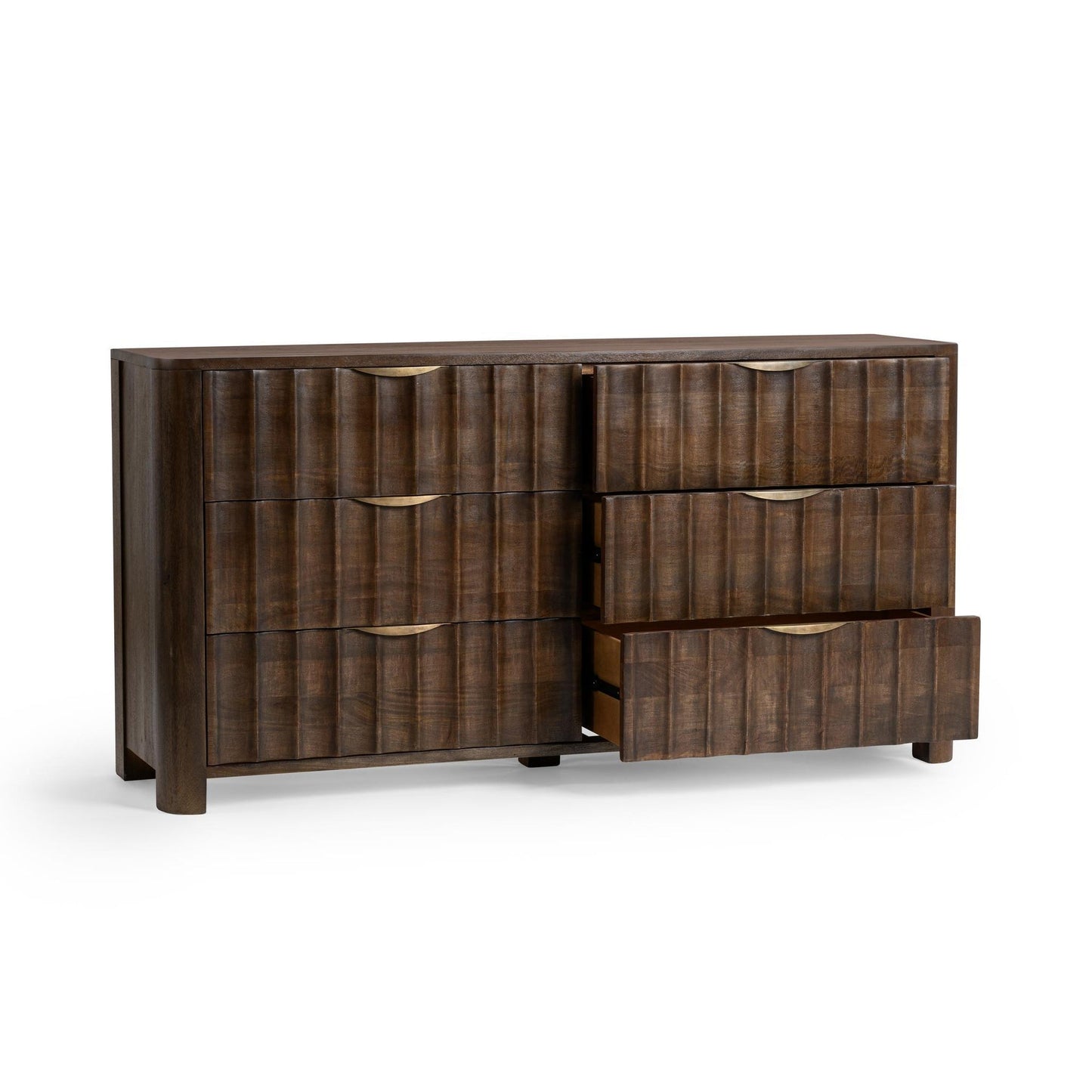 Cocoa Brown Mango Wood Dresser Baylee Six-Drawer Dresser Collection