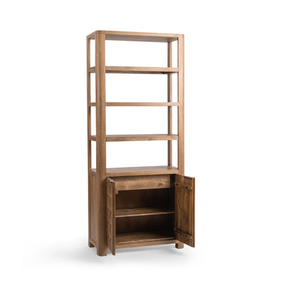 Sandy Taupe Mango Wood Bookcase Cleveland Bookcase Collection