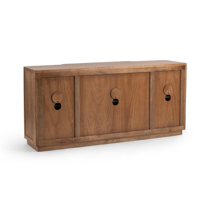Sandy Taupe Mango Wood Buffets & Cabinet Cleveland Four-Door Cabinet Collection