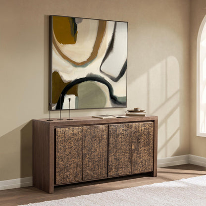 Toasted Chestnut Mango Wood Buffets & Cabinet Glendale Four-Door Buffet Collection