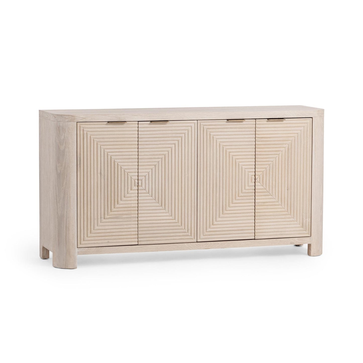 Vanilla Grove Oak Veneer Buffets & Cabinet Elina Four-Door Cabinet Collection
