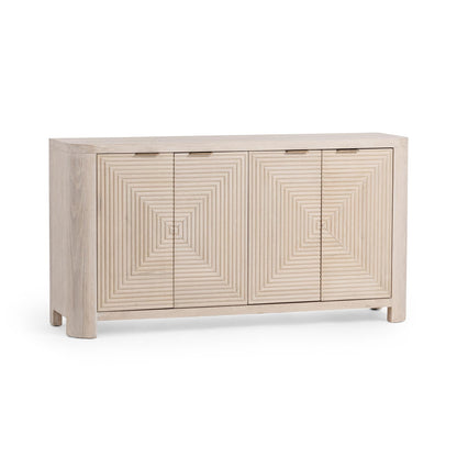 Vanilla Grove Oak Veneer Buffets & Cabinet Elina Four-Door Cabinet Collection