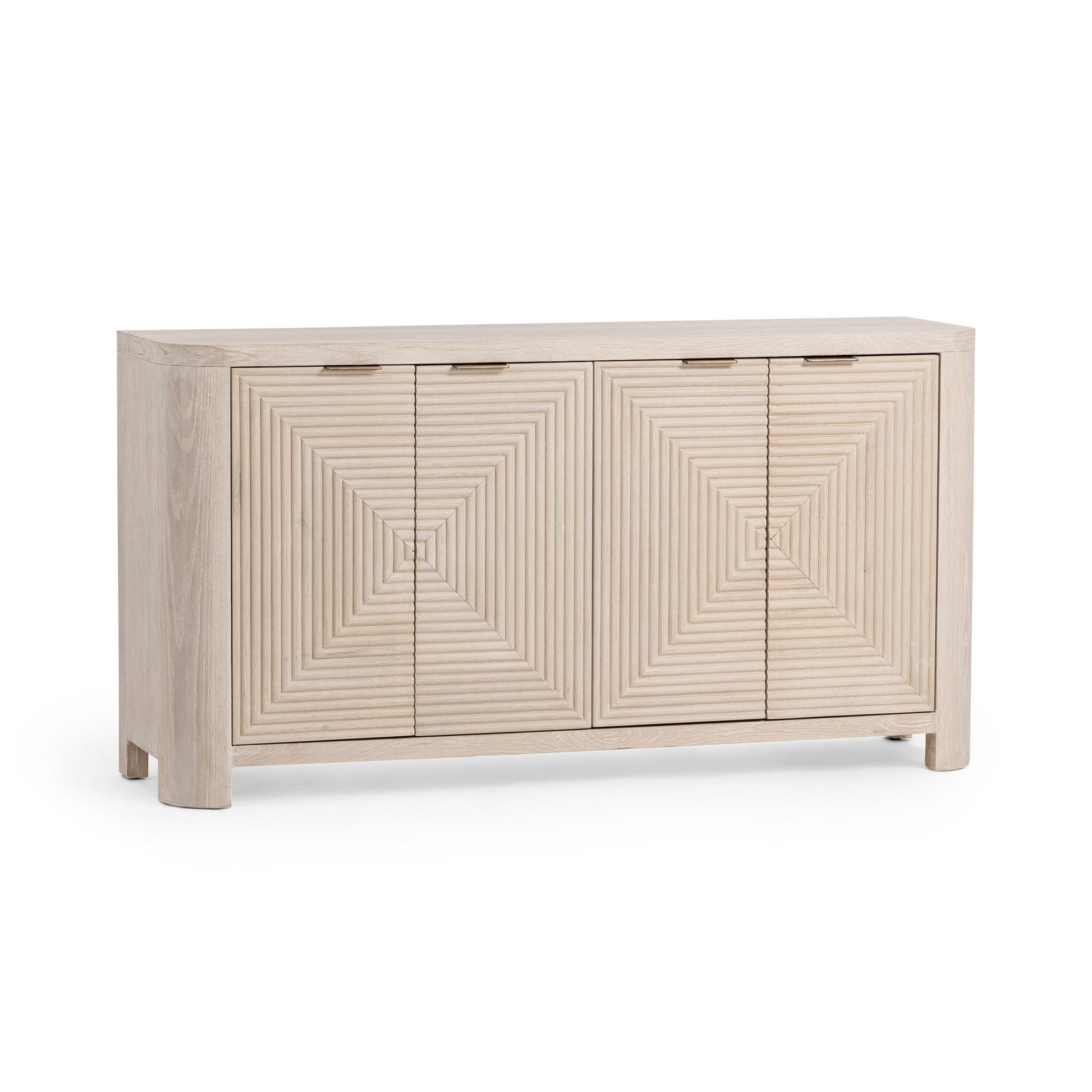 Vanilla Grove Oak Veneer Buffets & Cabinet Elina Four-Door Cabinet Collection