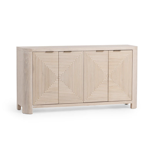 Vanilla Grove Oak Veneer Buffets & Cabinet Elina Four-Door Cabinet Collection