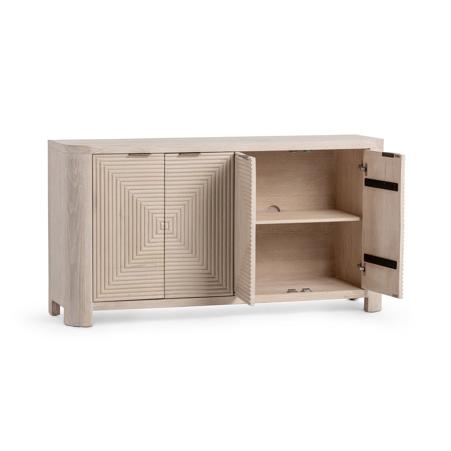Vanilla Grove Oak Veneer Buffets & Cabinet Elina Four-Door Cabinet Collection