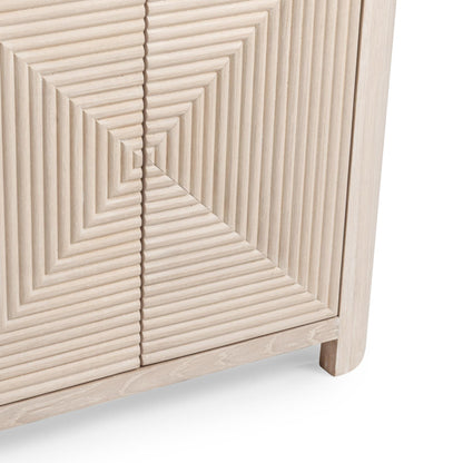 Vanilla Grove Oak Veneer Buffets & Cabinet Elina Four-Door Cabinet Collection