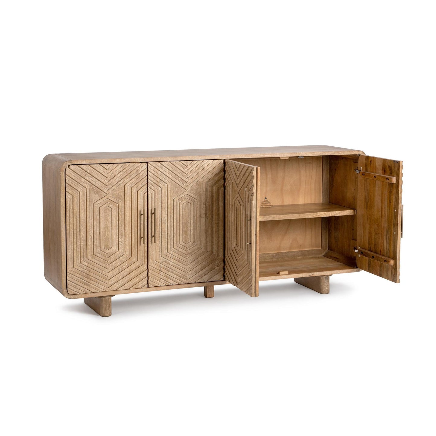 Dune Clay Mango Wood Buffets & Cabinet Holmes Four-Door Buffet Collection