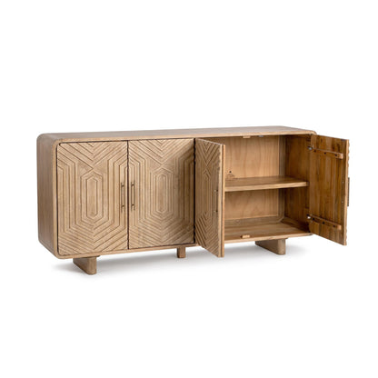 Dune Clay Mango Wood Buffets & Cabinet Holmes Four-Door Buffet Collection