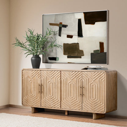Dune Clay Mango Wood Buffets & Cabinet Holmes Four-Door Buffet Collection