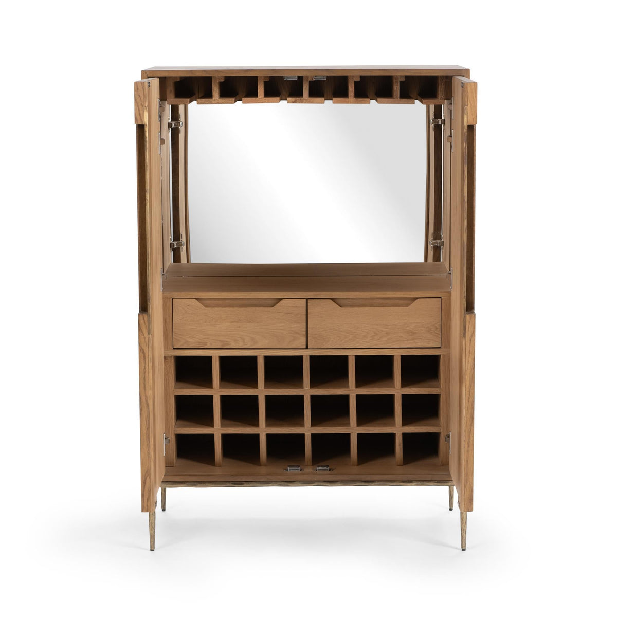 Refined Oak Veneer, Oak Wood, Iron Cabinet