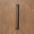 Refined Oak Veneer, Oak Wood, Iron Cabinet