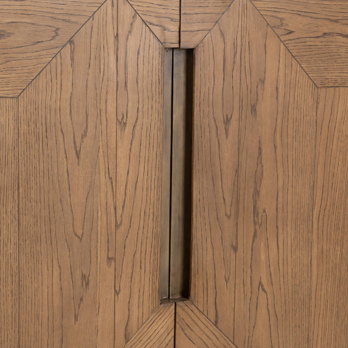Refined Oak Veneer, Oak Wood, Iron Cabinet