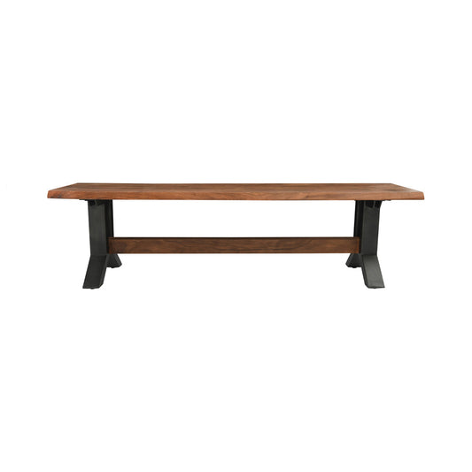 Amber Brown Acacia Wood Dining Benche Bellamy 66" Dining Bench Collection