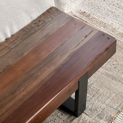 Rustic Brown Reclaimed Wood Accent Benche Duarte Accent Bench Collection
