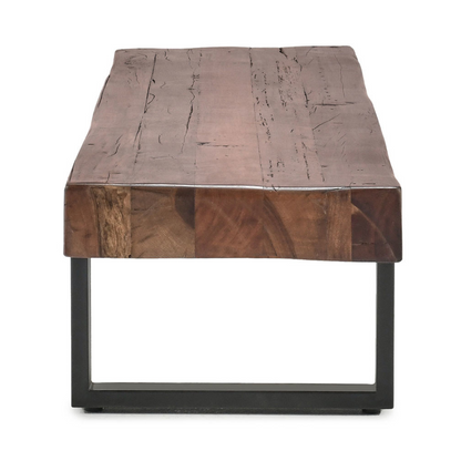 Rustic Brown Reclaimed Wood Accent Benche Duarte Accent Bench Collection