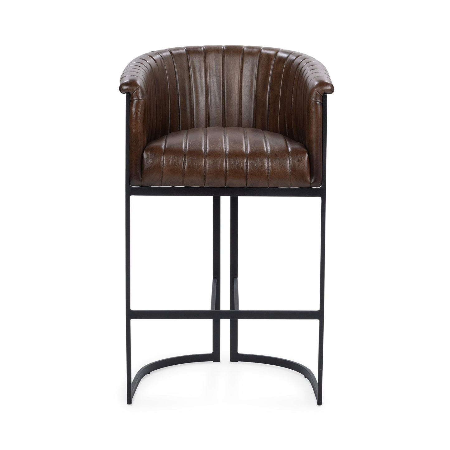 Rustic Brown Top Grain Leather Bar & Counter Stool Seville Leather Bar Stool Collection