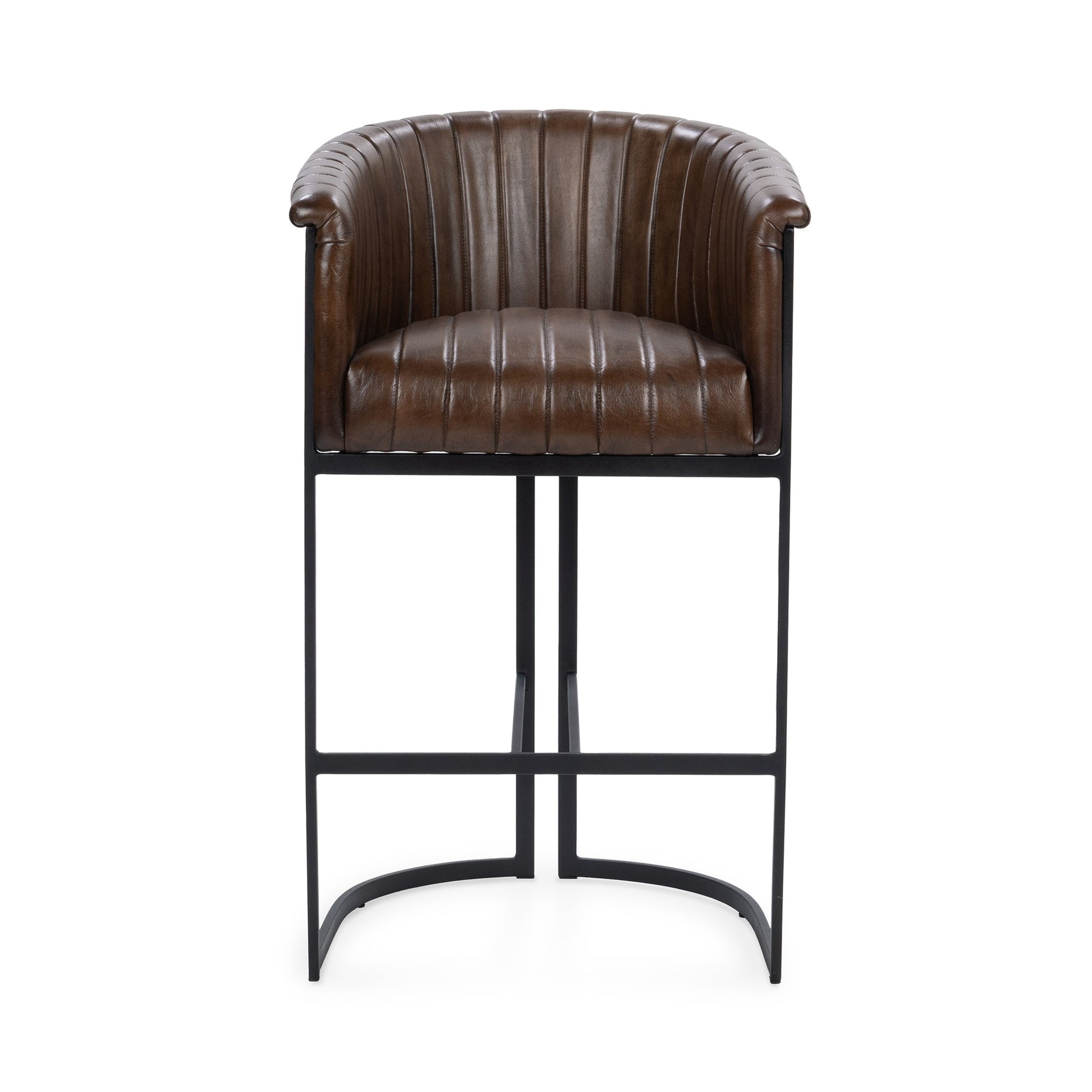 Rustic Brown Top Grain Leather Bar & Counter Stool Seville Leather Bar Stool Collection