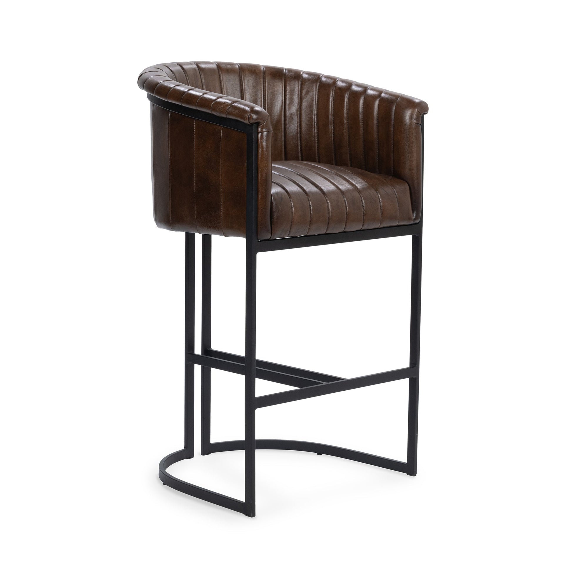 Rustic Brown Top Grain Leather Bar & Counter Stool Seville Leather Bar Stool Collection
