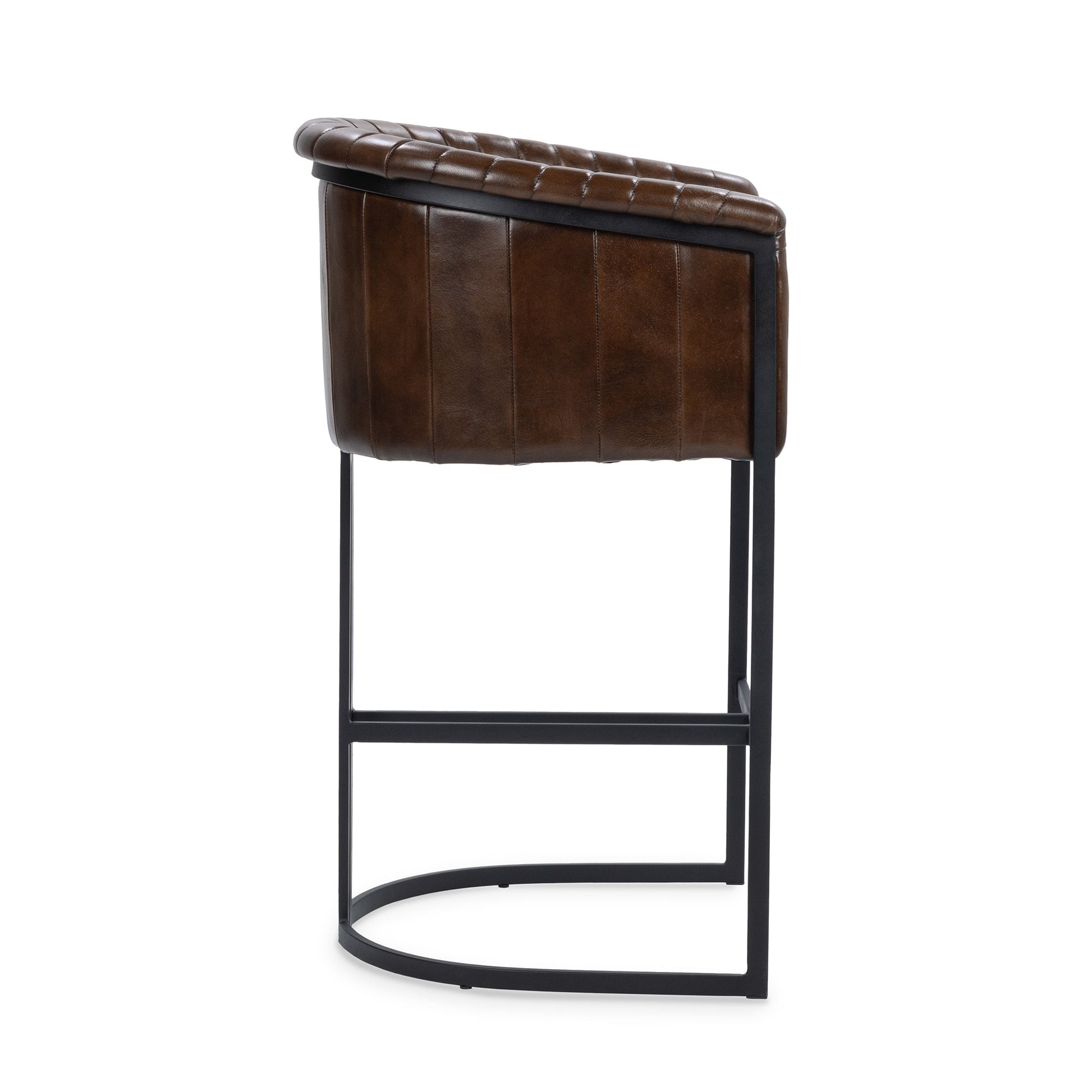 Rustic Brown Top Grain Leather Bar & Counter Stool Seville Leather Bar Stool Collection