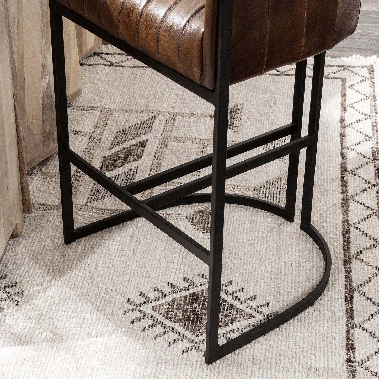 Rustic Brown Top Grain Leather Bar & Counter Stool Seville Leather Bar Stool Collection