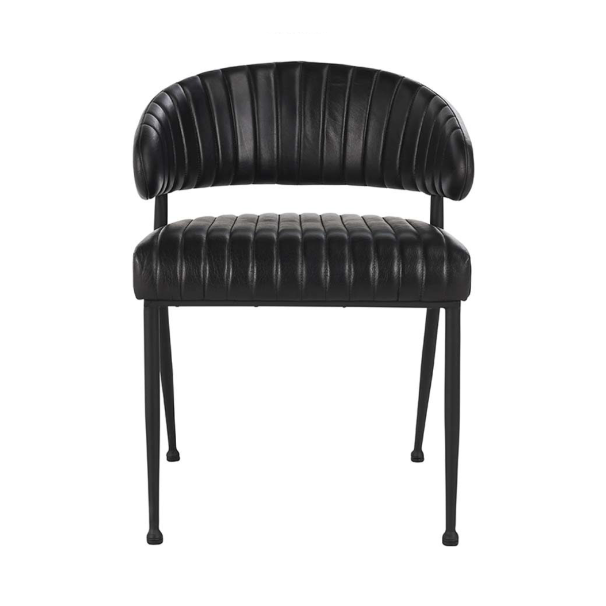 Jet Black Top Grain Leather Dining Chair Umbria Dining Chair Collection