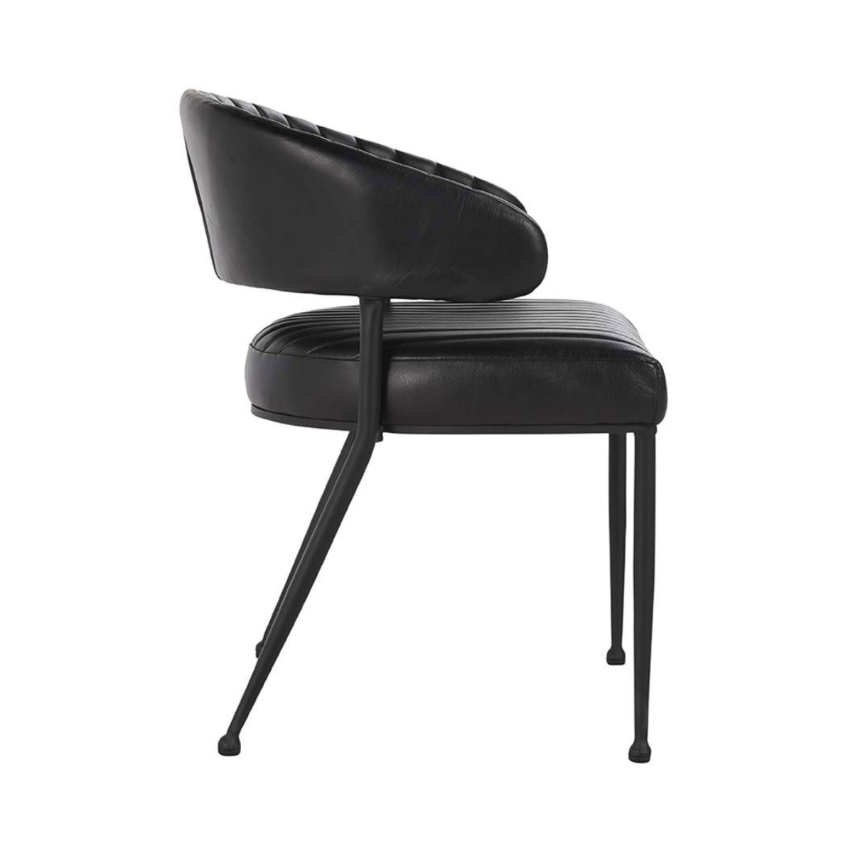 Jet Black Top Grain Leather Dining Chair Umbria Dining Chair Collection