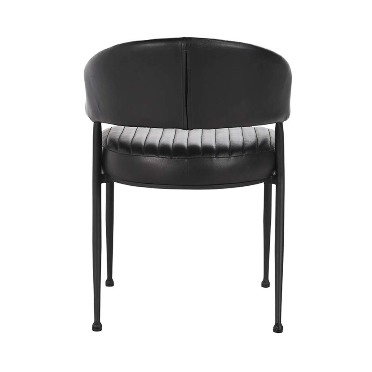 Jet Black Top Grain Leather Dining Chair Umbria Dining Chair Collection