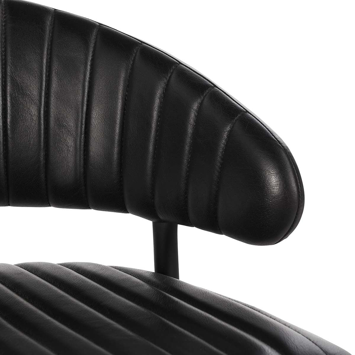 Jet Black Top Grain Leather Dining Chair Umbria Dining Chair Collection
