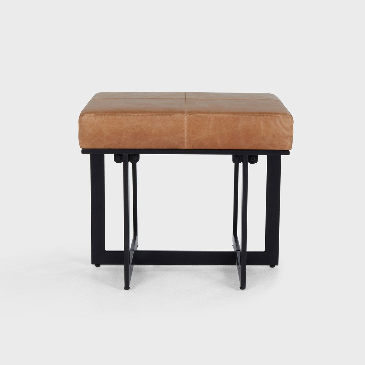 Sedona Brown Top Grain Leather Ottomans & Stool Calvin Stool Collection