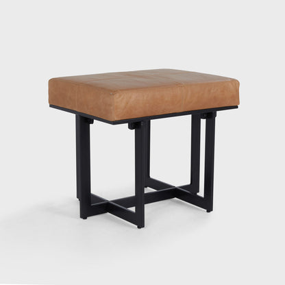 Sedona Brown Top Grain Leather Ottomans & Stool Calvin Stool Collection