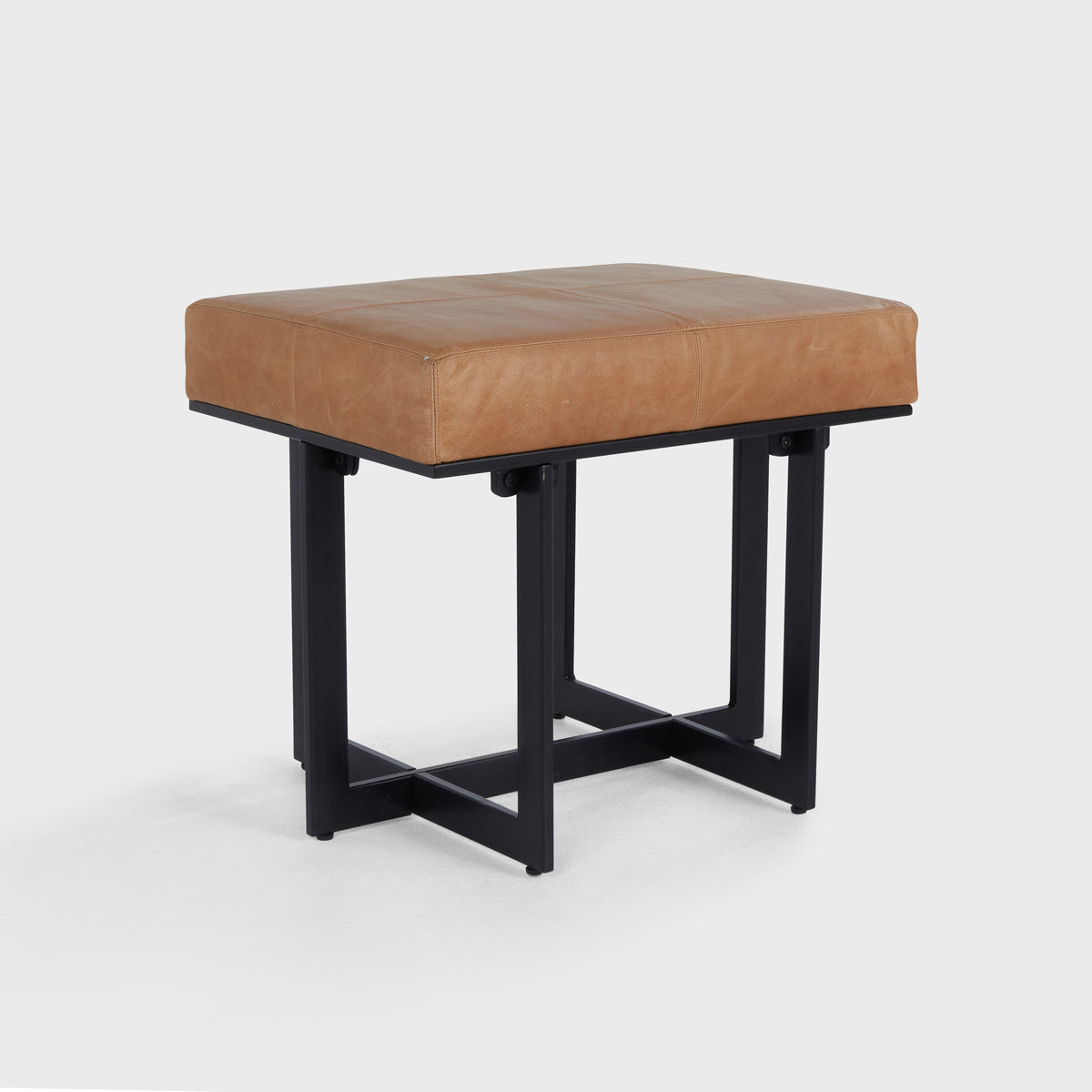Sedona Brown Top Grain Leather Ottomans & Stool Calvin Stool Collection