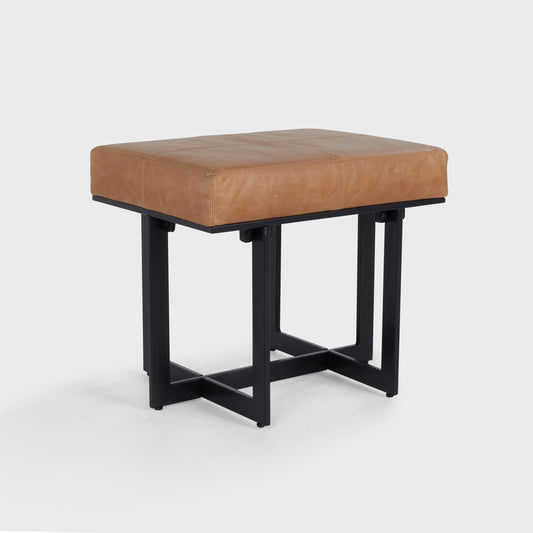 Sedona Brown Top Grain Leather Ottomans & Stool Calvin Stool Collection