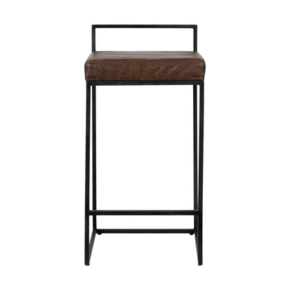 Cocoa Brown Top Grain Leather Bar & Counter Stool Belfort Counter Stool Collection