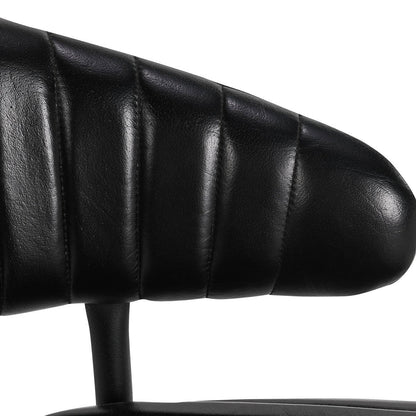 Jet Black Top Grain Leather Bar & Counter Stool Umbria Counter Stool Collection