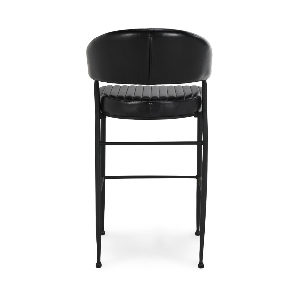 Jet Black Top Grain Leather Bar & Counter Stool Umbria Bar Stool Collection