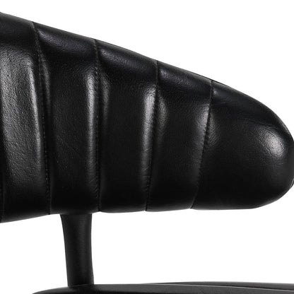 Jet Black Top Grain Leather Bar & Counter Stool Umbria Bar Stool Collection