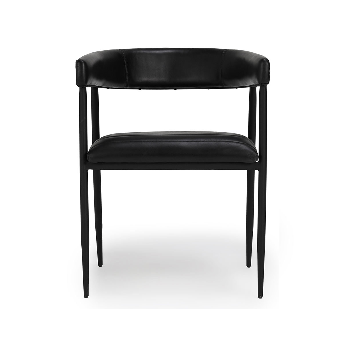 Jet Black Top Grain Leather Dining Chair Preston Dining Chair Collection